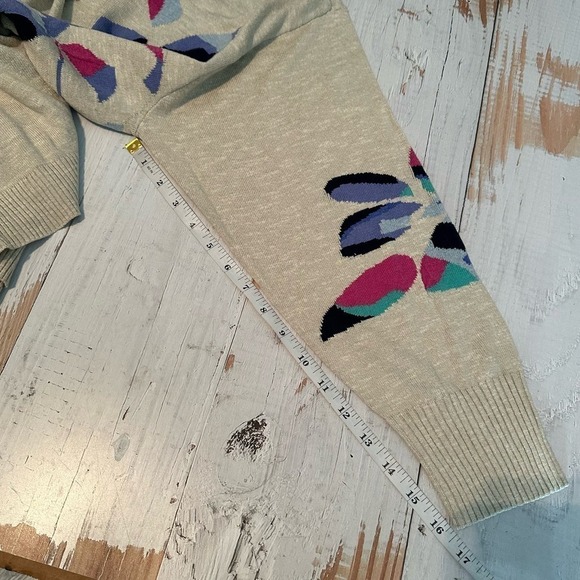 NIC+ZOE Blooming Short V Neck Sweater Size 3X Lightweight Floral - Picture 10 of 12